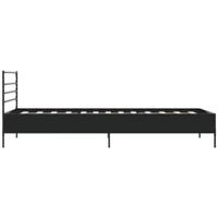 Bedframe bewerkt hout en metaal zwart 100x200 cm - thumbnail