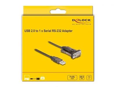 Delock USB 2.0 Adapter [1x USB-A 2.0 stekker - 1x RS232-stekker] 62646 1.5 m