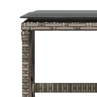 9-delige Tuinset met kussens poly rattan grijs