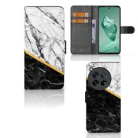 OnePlus 12 | Bookcase | Marmer Wit Zwart - Origineel Cadeau Man | Portemonnee hoesje - thumbnail