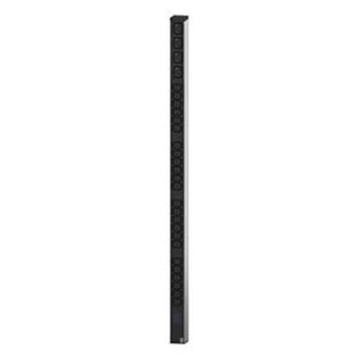 Bachmann 800.2135 19 inch Stekkerdoos voor patchkast 1 HE Apparaatcontactdoos C19 16A Aluminium profiel Zwart