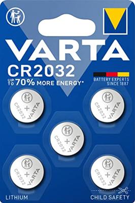 Batterij Varta knoopcel CR2032 lithium blister à 5stuk
