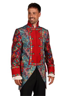 Jas heer Flower square rood