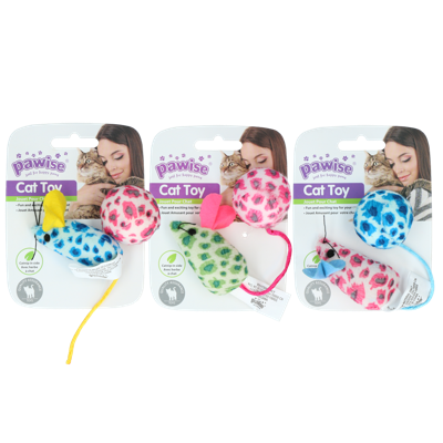 Pawise Cat Toy - Mice & Ball Pawise Cat Toy - Mice & Ball