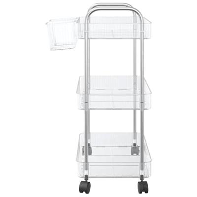 VidaXL Opbergtrolley 3-laags 37x28x68 cm acryl transparant VidaXL Opbergtrolley 3-laags 37x28x68 cm acryl transparant