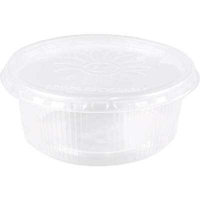 Bak | PP | 200ml | Ø101mm | incl. Deksel | rippelcup | transparant | 250 stuks