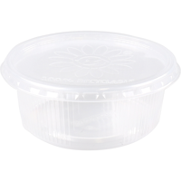 Bak | PP | 200ml | Ø101mm | incl. Deksel | rippelcup | transparant | 250 stuks - thumbnail