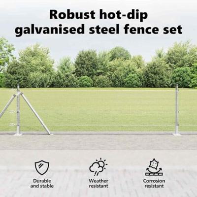 VidaXL Afrasteringspaal zilver 10 x 0,5 m (12 x 12 mm mesh) staal