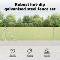 VidaXL Afrasteringspaal zilver 10 x 0,5 m (12 x 12 mm mesh) staal - thumbnail