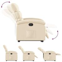 Sta-op-stoel verstelbaar stof crèmekleurig - thumbnail