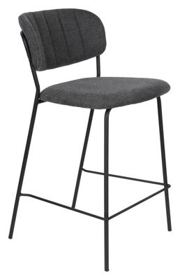 ZILT Barstoel 'Kolten' kleur Zwart/Donkergrijs (zithoogte 65cm) ZILT Barstoel 'Kolten' kleur Zwart/Donkergrijs (zithoogte 65cm)
