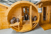 Tuindeco barrelsauna Ø195x300 cm 38 mm vuren blank- Boogdak- Onbehandeld vurenhout- Tuindeco - thumbnail