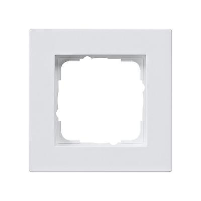 Gira E2 afdekraam 1 voudig vlak 3mm zuiver wit glanzend 0211295