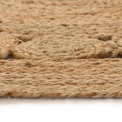 VidaXL Tapijt met ontwerp rond 120 cm gevlochten jute