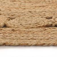 VidaXL Tapijt met ontwerp rond 120 cm gevlochten jute - thumbnail