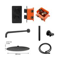 Regendouche Inbouwset Best Design &apos;One-Pack&apos; Lacora M-300 Mat Zwart - thumbnail