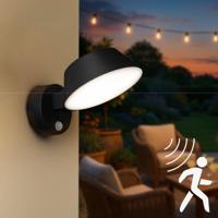 Solar Wandlamp Buitenlamp met Bewegingssensor - 350lm - 4000K - Zwart - IP54 - Sensor - thumbnail