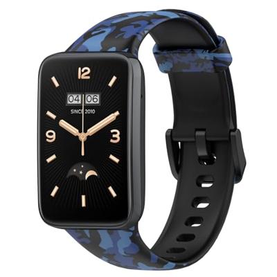 Siliconen bandje met print - Camouflage blauw - Xiaomi Smart band 7 Pro Siliconen bandje met print - Camouflage blauw - Xiaomi Smart band 7 Pro