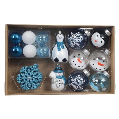 Kersthanger set sneeuw 30 st. blauw Decoris - Decoris
