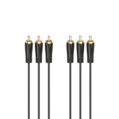 Hama Audio-/videokabel 3 Cinch-stekkers - 3 Cinch-stekkers Verguld 1,5 M Hama Audio-/videokabel 3 Cinch-stekkers - 3 Cinch-stekkers Verguld 1,5 M