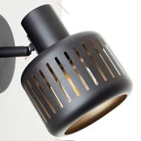Brilliant Zwarte wandlampTyas zwart met goud - 99941/86 - thumbnail