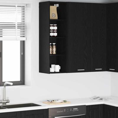 Hangkast Riga Zwart Eiken 30 x 29,5 x 100 cm Bewerkt hout Hangkast Riga Zwart Eiken 30 x 29,5 x 100 cm Bewerkt hout