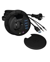ICY BOX IB-HUB1430 USB 3.2 hub + audio + stopcontact desk mountable - thumbnail