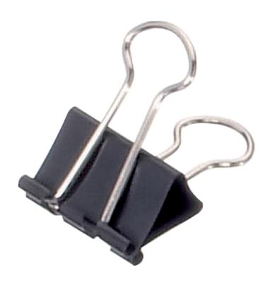 Papierklem MAUL 213 Foldback 25mm zwart 12 stuks