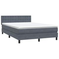 Boxspring met matras fluweel donkergrijs 140x220 cm - thumbnail