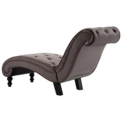 Chaise longue fluweel grijs - thumbnail