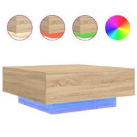 Salontafel met LED-verlichting 80x80x31 cm sonoma eikenkleurig - thumbnail