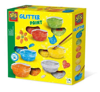 SES plakkaatverf Glitter junior acryl 6-delig SES plakkaatverf Glitter junior acryl 6-delig