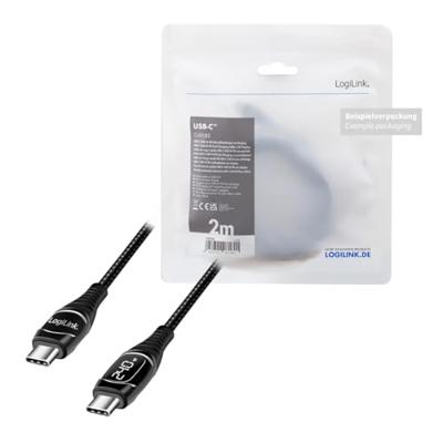 LogiLink USB-C-kabel USB 2.0 USB-A stekker 1.00 m Zwart Stekker past op beide manieren CU0181 - thumbnail