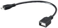 Akasa 15cm Micro USB - USB2.0 A USB-kabel 0,15 m Micro-USB A USB A Mannelijk Vrouwelijk Zwart - thumbnail