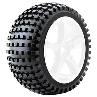 Fastrax Rock banden op witte velgen (0 offset) - 1/8 Truggy