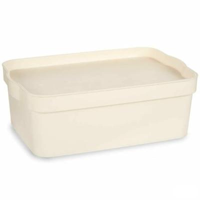 Opbergbak met Deksel Crème Plastic 6 L 21,5 x 11 x 31,5 cm (12 Stuks)