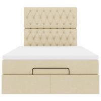 Ottoman bed met matras 120x200cm stof crèmekleurig - thumbnail