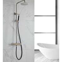 Opbouw Regendouche Set BWS Exclusive Pro Thermostatisch Staaf Handdouche RVS 20 cm - thumbnail