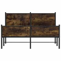 Bedframe zonder matras metaal gerookt eikenkleurig 150x200 cm - thumbnail