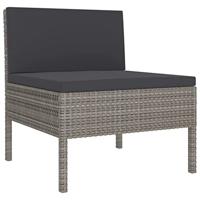 8-delige Loungeset met kussens poly rattan grijs - thumbnail