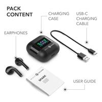 Music Sound, Spark TWS Hoofdtelefoon, Bluetooth, draadloos, led-display, 30 uur afspelen, automatische koppeling, touch-bediening op de oordopjes, zwart - thumbnail
