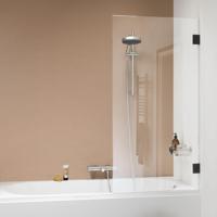 Sealskin I AM badwand 1 delig 850 breed 1600 hoog Mat zwart helder glas met antikalk CSK010855195100 - thumbnail