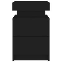 Nachtkastjes met LED-verlichting 2 st 35x39x55 cm zwart - thumbnail