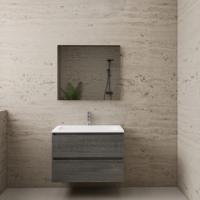 ACTIE BWS Badmeubel | Paris | Frey Oak 80 cm | Mat Wit Wastafel | 1 Kraangat - thumbnail