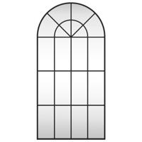 VidaXL Wandspiegel boog 50x100 cm ijzer zwart - thumbnail