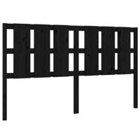Hoofdbord 185,5x4x100 cm massief grenenhout zwart - thumbnail