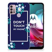Motorola Moto G30 | G10 Silicone-hoesje Flowers Blue DTMP - thumbnail