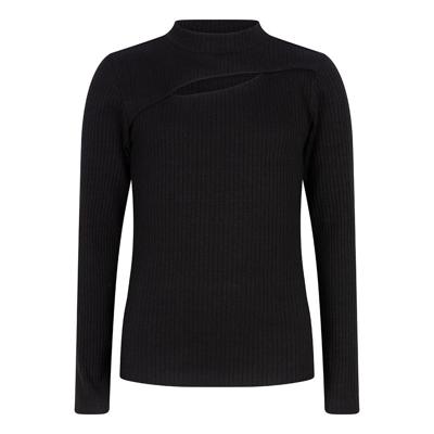 Long Sleeve Chest Opening Black