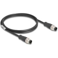 Delock 80806 M12 Netwerkkabel, patchkabel CAT 5e S/FTP 1.00 m Zwart 1 stuk(s) - thumbnail