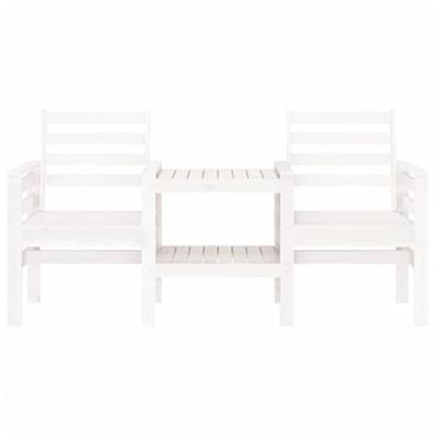Tuinbank met tafel 2-zits massief grenenhout wit